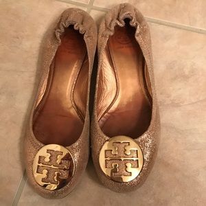 Tory Burch rose gold flats